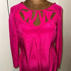 Maeve Pink Blouse with Cutout Design